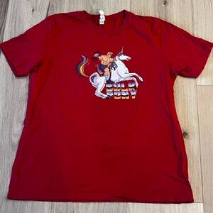 Hunter McIntyre “Bulk Boy” Graphic T-Shirt Red XL Unicorn Muscle Tee